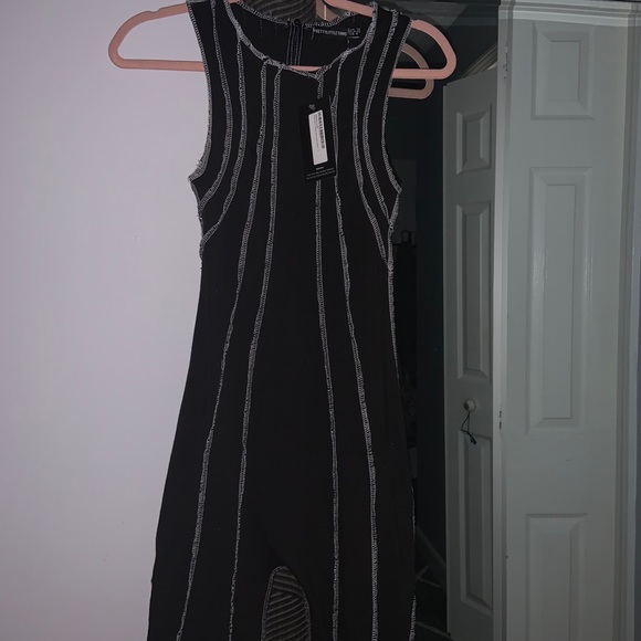 Shape Black Contrast Seam Detail Unitard - Picture 3 of 3